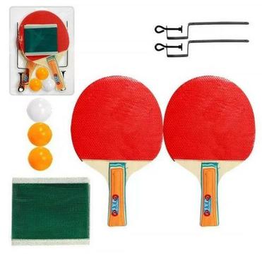 Kit Ping Pong Tenis de Mesa Raquete Rede Bolas Suporte