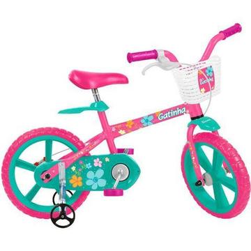 Bicicleta Infantil Aro 14 Menina Gatinha - Brinquedos Bandeirante 3012