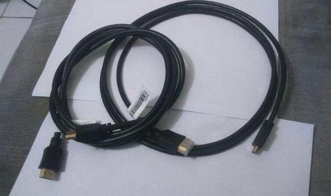 Kit com 2 cabos HDMI e Mini HDMI