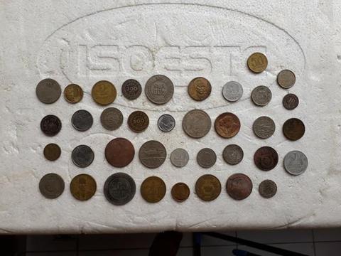 Lote com 37 moedas brasileiras antigas