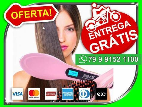 Escova Alisadora Magica Chapinha Fast Hair Lcd Cabelo- Elétrica- Novo- Entrega Grátis