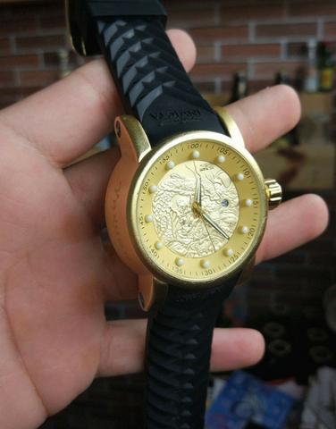 Relógio Invicta Yakusa Pulseira Preta Caixa Dourada