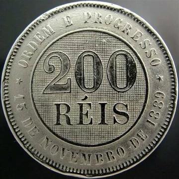 Moeda 200 Réis 1898 República Peça Maravilhosa