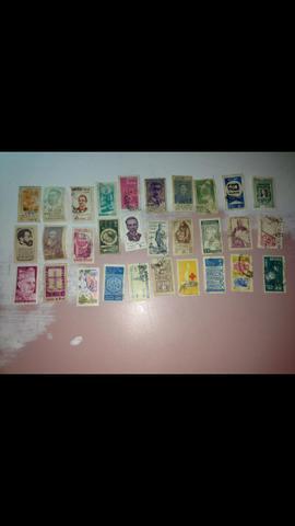Lote 30 selos Nacionais frete grátis carta registrada R$35