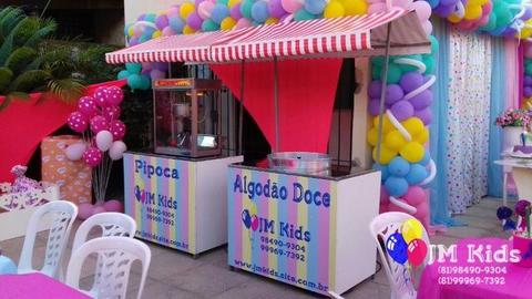 Cama elástica Pula Pula, Piscina de bolinhas, Pipoca e Algodão doce