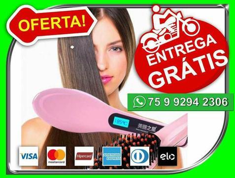 Escova Alisadora Magica Chapinha Fast Hair Lcd Cabelo- Elétrica- Novo- Entrega Grátis