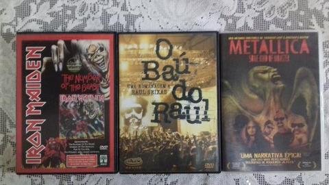 Dvds do Iron Maiden Metallica e Baú do Raúl