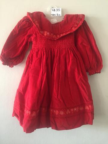 Vestido infantil TAM 9-12 meses vermelho