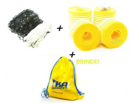 Kit Voleibol 3x1 C/ 1Rede C/Faixas 1marcador quadra 1brinde