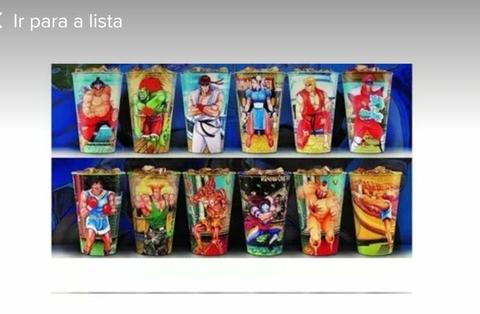 Copos Street Fighter Habib's Ragazzo Coleção Completa 12 Pçs