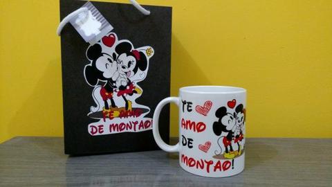 Caneca Te Amo de Montão Mickey e Minnie
