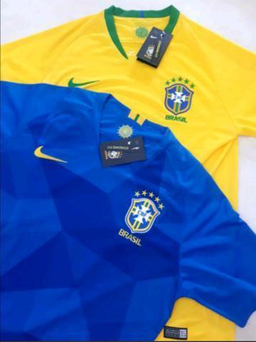 Camisa Selecao Brasileira 2018 modelo torcedor Oficial nike 3x cartao