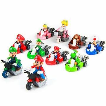 Mini Bonecos Mario Kart Carrinhos e Motos