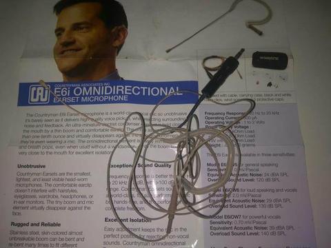 Microfone Countryman Earset E6i Omnidirecional para Sennheiser
