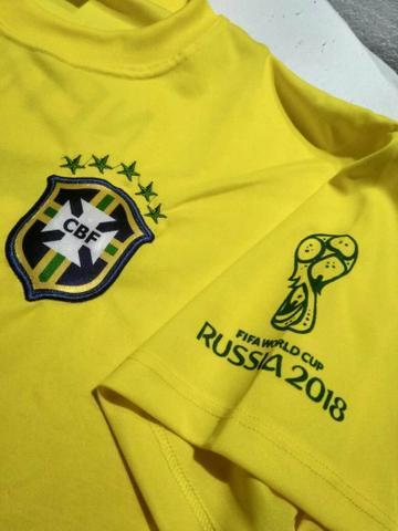 Camisa do Brasil AMARELA ou AZUL M/G Copa Russia 2018