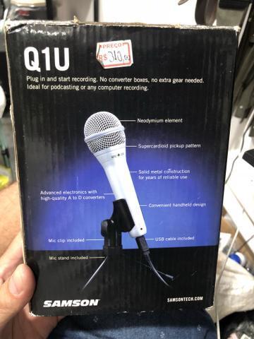 Microfone USB Samson Q1U, peça de mostruário