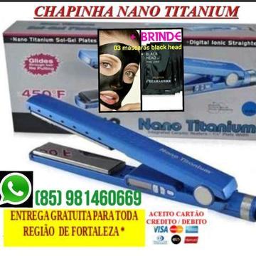 Prancha / Chapinha Nano Titanium (Nova) + BRINDE + GARANTIA