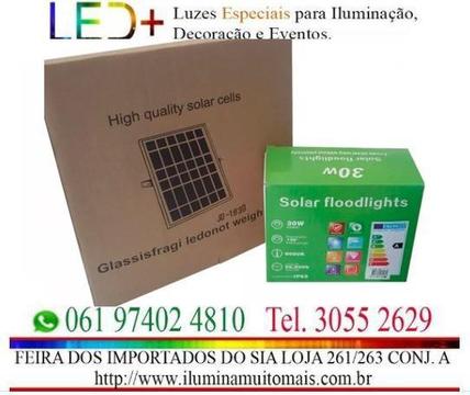 Refletor Led Holofote Fotovoltaica Solar Bateria 30w 50w