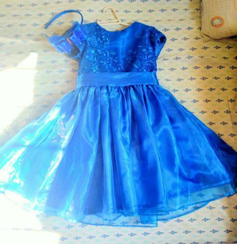 Vestido infantil da Cinderela azul