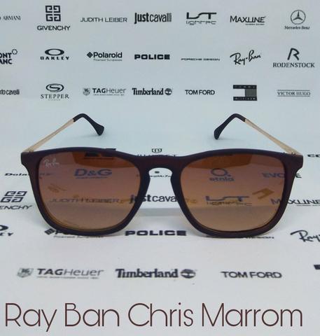 Óculos de sol Ray Ban Chris Marrom Novo