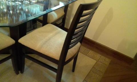 Cadeiras de Jantar Tecido: Chenille Bege - Ótimo estado - Lar Center