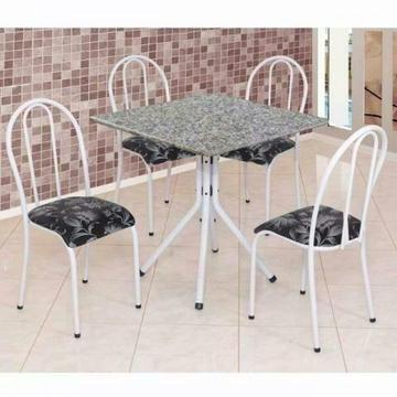 Mega promoção de mesa tampo granito 70x70 com 4 cadeiras