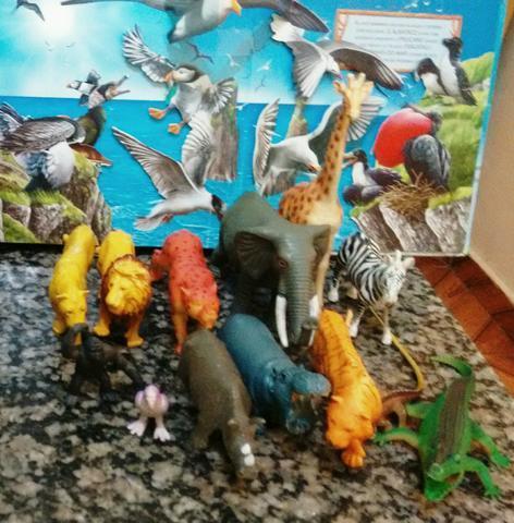 Super coleção animais de brinquedo emborrachados 12 pecas