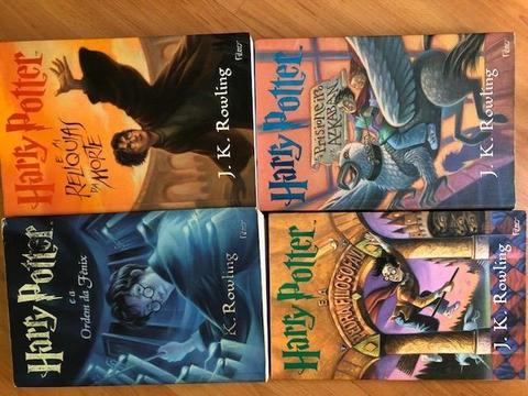 Lote 4 Livros Harry Potter Azkaban,pedra, Fenix, Reliquias