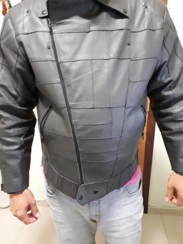 Jaqueta de couro masculina