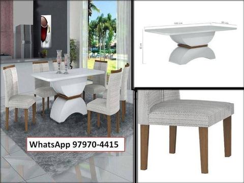 Mesa de jantar com 6 cadeiras Atenas - veja modelos e cores-chame97970-4415 Móveis em Ger