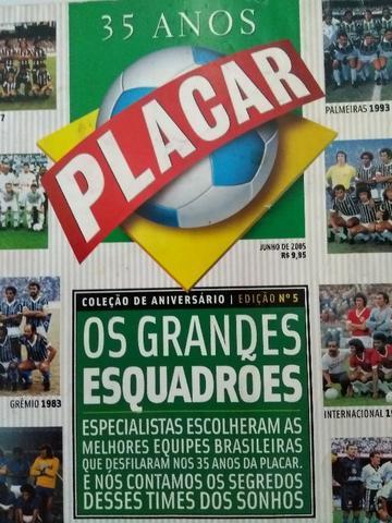 Revista Placar, 35 anos, os grandes esquadrões. Coleção de aniversário. Flamengo, Atletico
