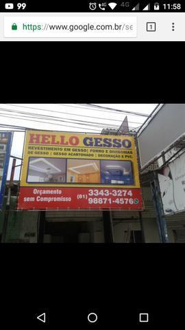 Hello Gesso promoção forro 25,00(acima de 30m2)