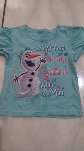 Vestido infantil + camiseta frozen + fantasia da ana frozen