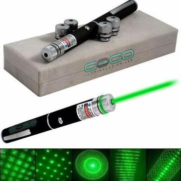Caneta Laser Pointer Verde Lanterna 8000mw Até 9km 5 Pontas