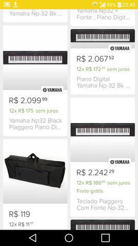 Piano yamaha np32 + stay slim + pedal + suporte x