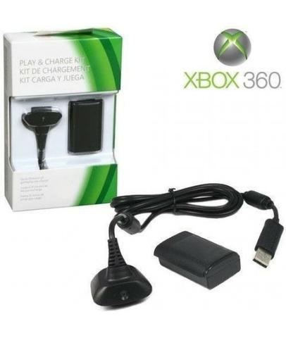 Carregador Controle Xbox 360 Bateria 12000mah + Cabo Joystick