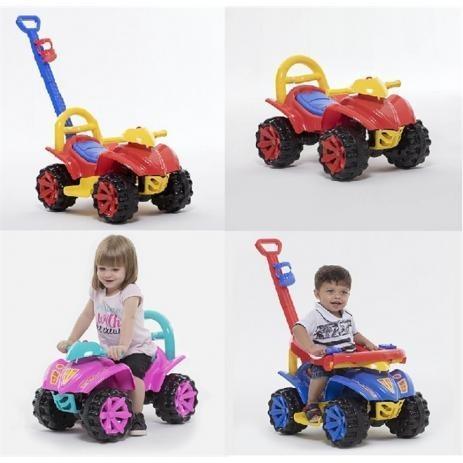 Quadriciclo infantil carrinho de passeio com puxador motoca toy kids - Paramount