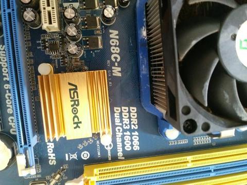 Placa mae ASrock N68c-M+processador amd x2+memoria