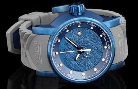 Promoção Relógio Invicta Yakuza S1 Azul pulseira Cinza