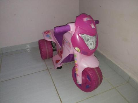 Triciclo Elétrico Moto Infantil - Crianças - Rosa - Estado de Nova