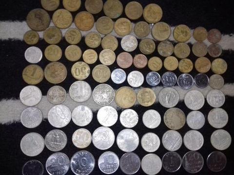 85 moedas antigas,//Cruzeiro,cruzado,Réis,Libraty,Euros e Real