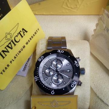 Relógio Watch Masculino Invicta 45mm Prata E Preto