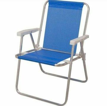 Cadeira de Praia Alta Alumínio Azul Sannet - Mor