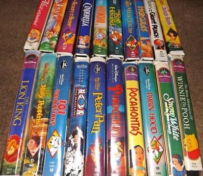 Clássicos da Disney em VHS sem uso