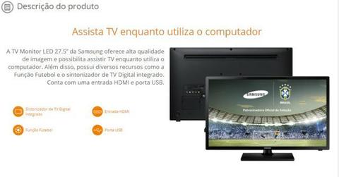 Tv led 27,5?HD Samsung LT28D310 com Função Futebol