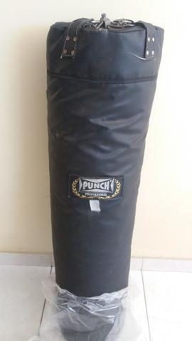 Kit profissional boxe Saco pancada punch 1.20m, luva punch, bandagem punch