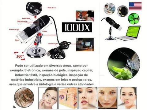 Microscópio USB Digital zoom 1000x - Excelente pra Assistencia de celular!