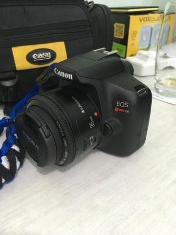 Canon T6 + lentes + 2 baterias
