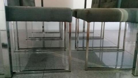 Excelente mesa inox c/ vidro + 6 cadeiras BLACK FRIDAY
