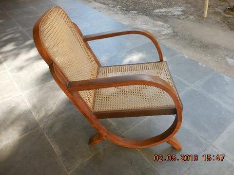 Cadeira Poltrona Gerdau Art Deco em Palhinha